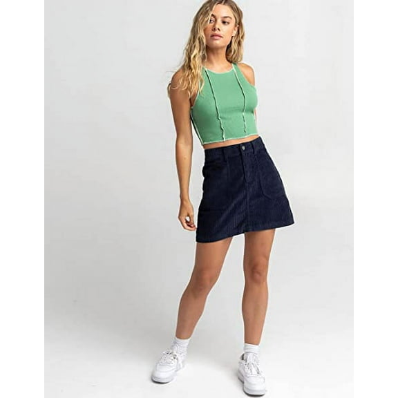 Roxy Juniors’ Cotton Amazing Break Skirt, Navy/XL