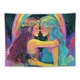 thumbnail image 5 of JRXY Lesbian Tapestry LGBT Pride Love Rainbow Tapestries Kissing Indie Room Decor Blanket Wall Hanging for Living Room Bedroom Dorm Painting, 5 of 6
