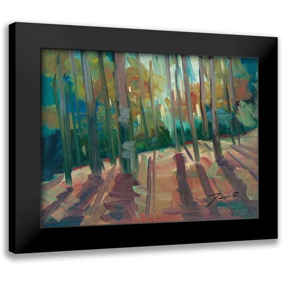 Trujillo, Jose 14x12 Black Modern Framed Museum Art Print Titled - Backlit Woods