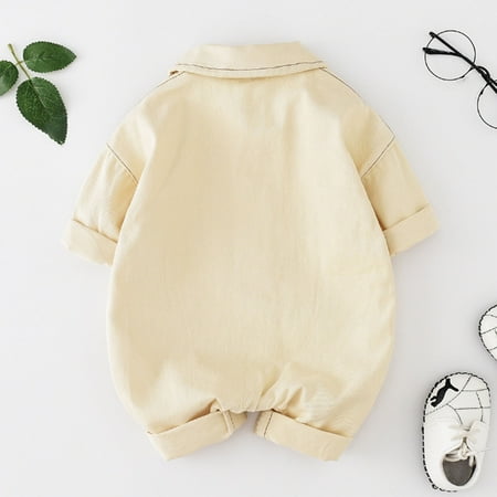 

Quealent Rompers Baby Boy Baby Auntie Letter Print Short Sleeve Romper Summer Clothing Beige 12-18 Months