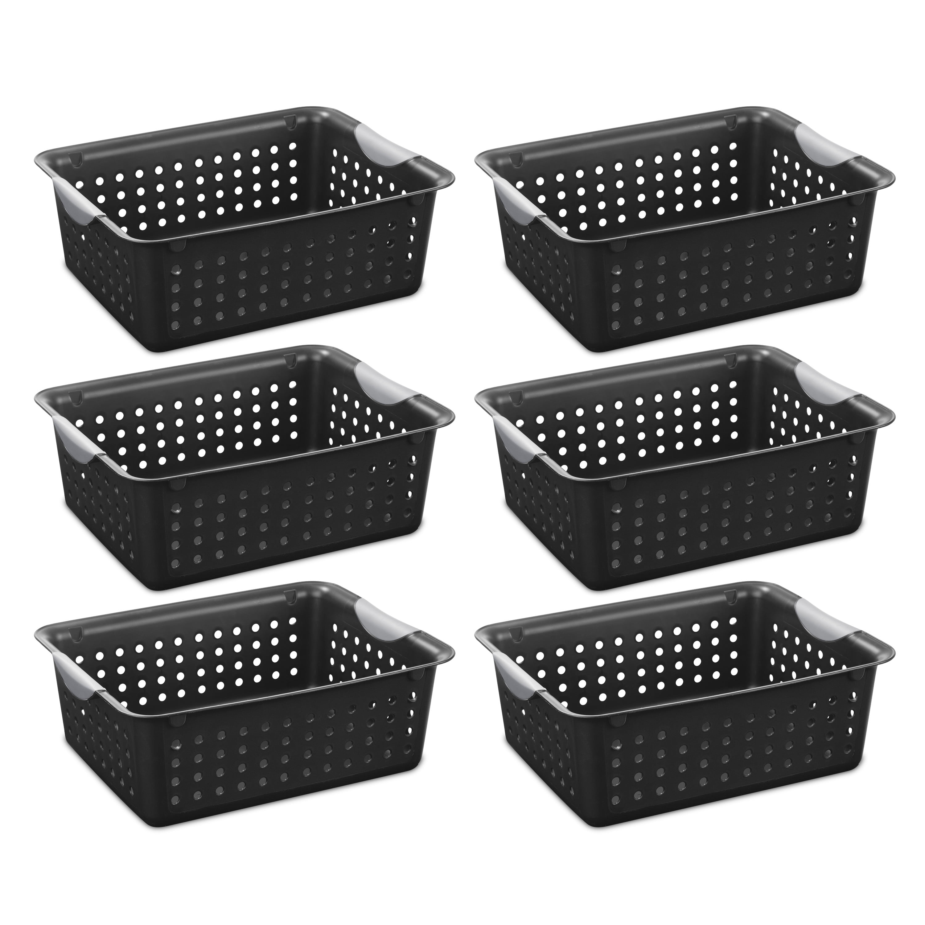 Sterilite Medium Ultra™ Basket Black Set of 6