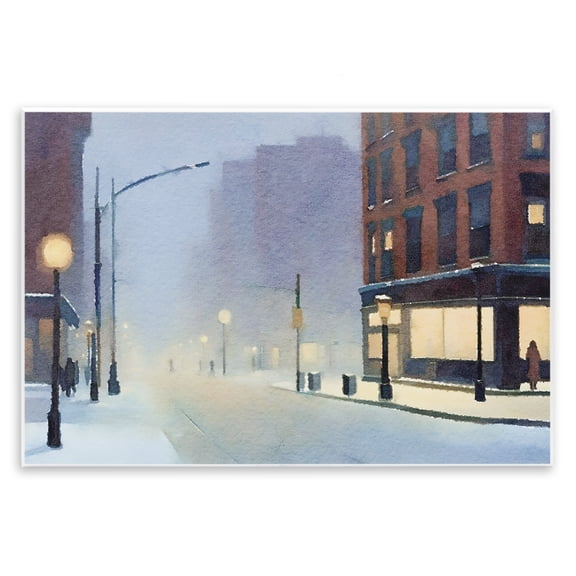 Stupell Industries Traditional Misty Winter City Street Wall Plaque Art, 15 x 10, by Noah Bay