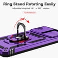 thumbnail image 6 of for Moto G 5G 2023 Case with Slide Camera Cover HD Screen Protector [ Grade 16ft. Drop Tested]  Ring Holder Kickstand Protective Phone Case for Motorola Moto G 5G 2023, Purple, 6 of 17