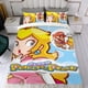 thumbnail image 4 of Princesa Peach Conjunto de sábanas temático, trío de piezas, cómodo y amigable con la piel, diseño único, regalo de decoración para el hogar para familiares, amigos y fans,140cm *210cm, 4 of 6