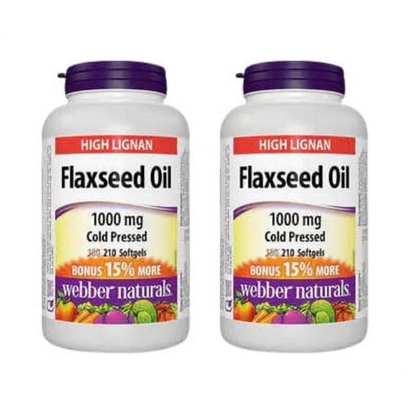 Premium Flaxseed Oil 1000mg Softgels - 420 Count (2 x 210) | Webber Naturals