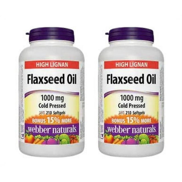 Premium Flaxseed Oil 1000mg Softgels - 420 Count (2 x 210) | Webber Naturals