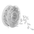 thumbnail image 4 of Cinta de satén de 16 yardas con hojas para manualidades, coronas, accesorios y regalos. Plata, 4 of 7