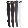 thumbnail image 6 of Meso Women's Big Girl's 4 Pairs Splendid Knee High Cotton Socks Strong, Soft, Cozy, Stylish Suitable for Multiple Activities Size 6-9 M1023 Assorted, 6 of 9