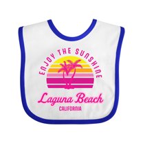 Inktastic Summer Enjoy the Sunshine Laguna Beach California in Pink Boys or Girls Baby Bib