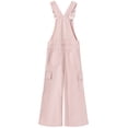 thumbnail image 2 of KIDSCOOL SPACE Girls Wide-leg Denim Overalls, Pink/Blue Jeans Cargo Dungaree Pants,Light Blue,6-7 Years, 2 of 6