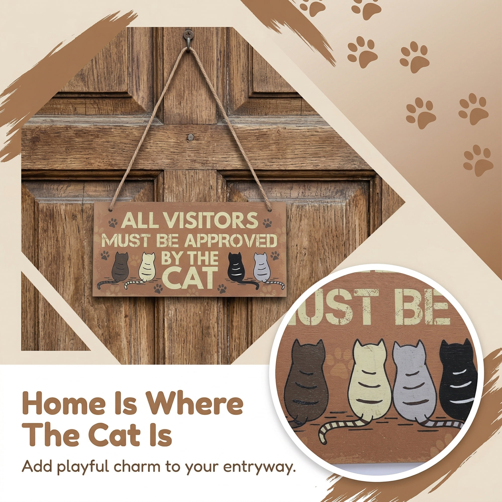Unique Bargains Pet Sign Home Decor Decorative Wall Plaque Style C 3.9in