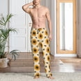 thumbnail image 5 of Uemuo Sunflowers And Bee Pattern Men's Wide Leg Palazzo Lounge Pants with Pockets Light Weight Loose Comfy Casual Pajama Pants-Medium, 5 of 9