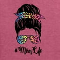 thumbnail image 2 of Mom Life Messy Hair Bun | Tie Dye Leopard Print Bandana | Funny Mother's Day Mother's Day Unisex Crewneck Sweatshirt, Vintage Heather Red, M, 2 of 5