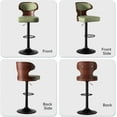 thumbnail image 6 of Hawsaiy Bar Stools Set of 1, Adjustable Height 24.5"-33.5", Bentwood Swivel Barstools with Back & Footrest, PU Leather Upholstered Bar Chairs for Kitchen Island, Dining Room, Home Bar, 6 of 6