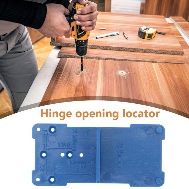 26 mm 35 mm Bisagra Agujero Guía de perforación Puerta Gabinete Abridor Localizador (Azul)