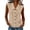Khaki, variant on Women's Sleeveless Eyelet Embroidery Blouse Lapel Collar Button Shirt Dressy Casual Tank Tops Lightweight Breathable Daily Wear Khaki XXL