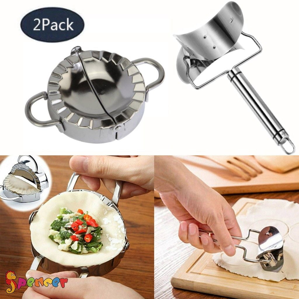 Stainless Steel Gyoza Dough Kitchen Dumpling Mould Turnover Press DIY Tools US 