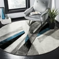 thumbnail image 2 of SAFAVIEH Hollywood Jennifer Abstract Area Rug, Grey/Teal, 9' x 9' Round, 2 of 5