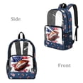 thumbnail image 2 of SEANATIVE Clear Backpack for Elementary Middle High School Kids Teen Boy Girl Bookbag Clear Bags Lightweight PVC Transparent Bag for Back to School, American Football Navy Blue, 2 of 7