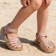 thumbnail image 5 of Krdevn Flat Heel Closed Round Toe Ankle Strap Glitter Detailed Jelly Casual Beach Sandals (Little Girls,Big Girls),4-4.5 Years, 5 of 8