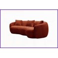 thumbnail image 5 of Mid Century Modern Boucle Curved Sofa, 93.6”L Orange Couch for Bedroom Office Apartment, 5 of 10