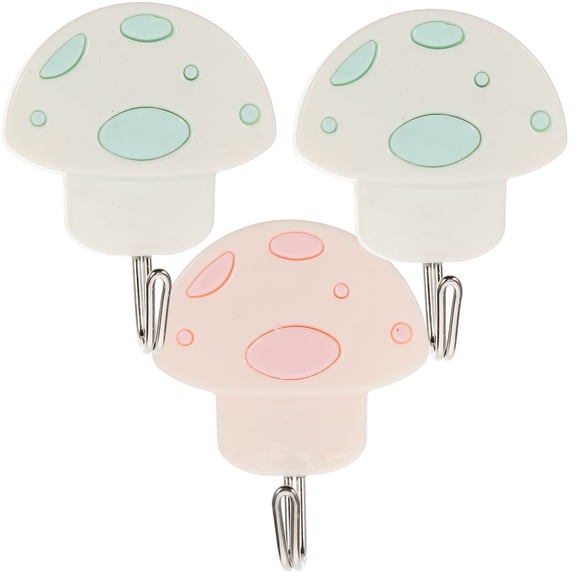 TOYMYTOY Mushroom Bathroom Towel Hooks Adhesive Hook Plastic 3Pcs Home Accessories