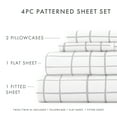 thumbnail image 4 of Noble Linens 4 Piece Pattern Microfiber Bed Sheets Set, Light Gray Crossroad, Queen, 4 of 11