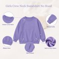 thumbnail image 5 of Girls Crew Neck Sweatshirt No Hood - Kids Fall Casual Solid Print Long Sleeve Pullover Tops with Pockets, 13 Years, 5 of 8