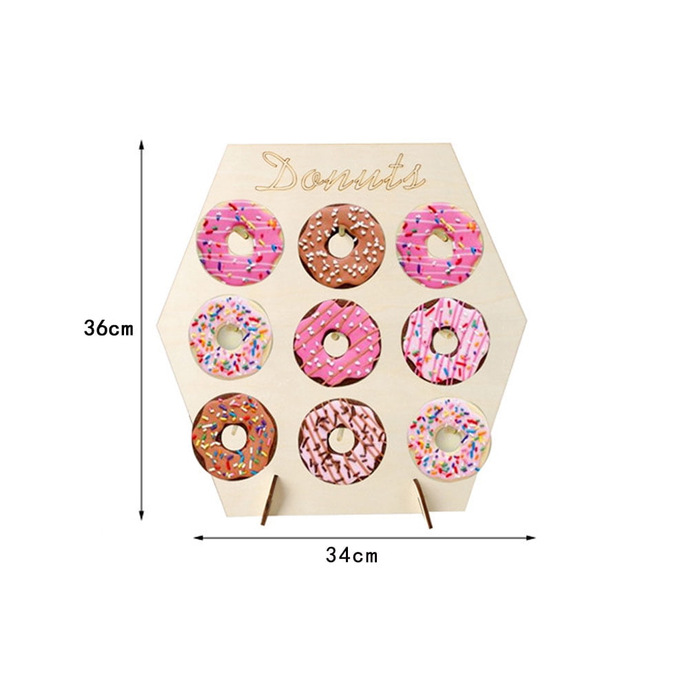 Birthday Favour Donut Wall Stand Doughnut Rack Holds Storage Shelf Hanging Board 