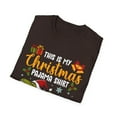 thumbnail image 4 of Funny Christmas Holiday Dinosaur PJ Novelty Graphic Art Unisex T-Shirt, 4 of 8