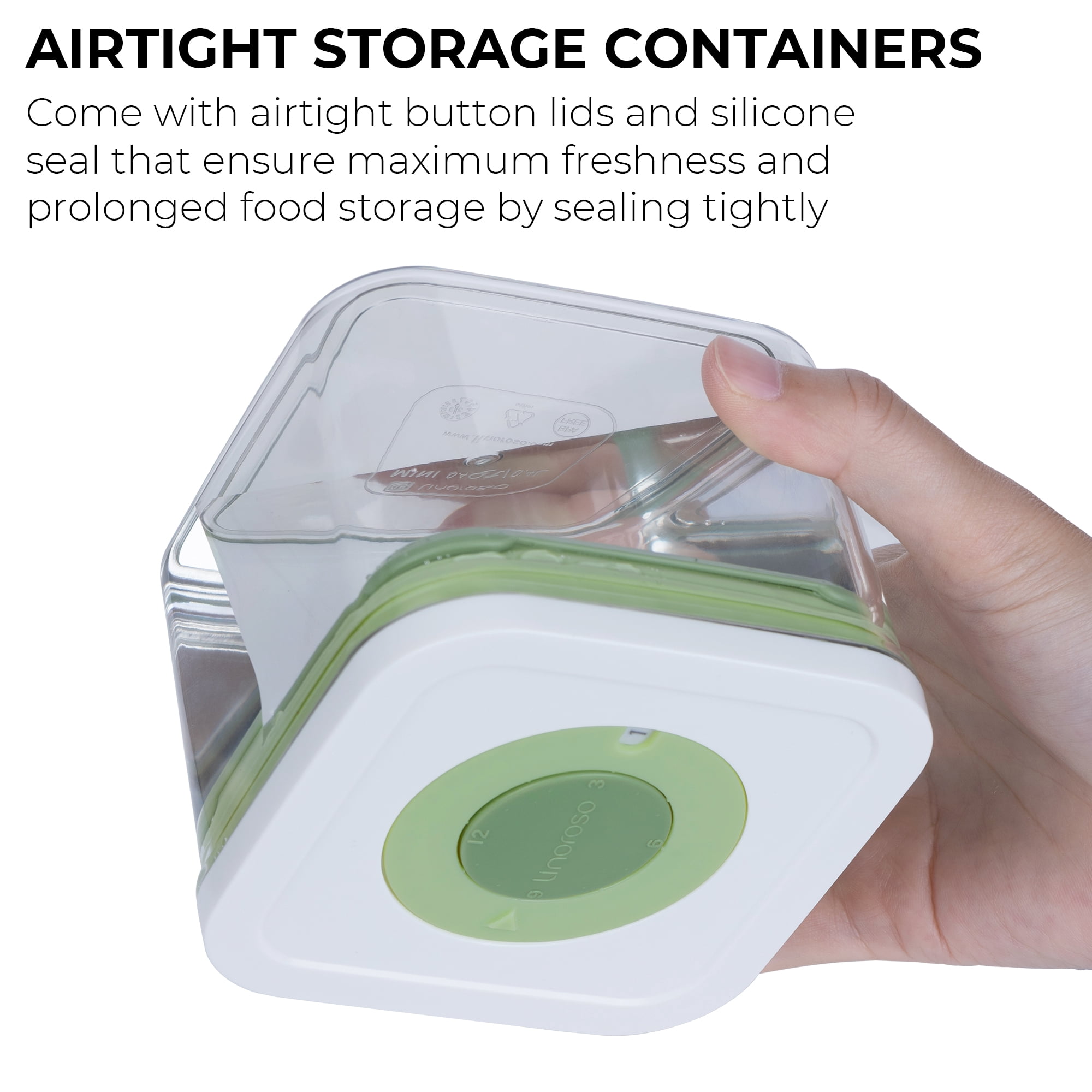 Linoroso 4 Pcs Set Airtight Kitchen Food Storage Container with Date Tracker, Tea&Coffee Canister for Grounds Coffee, Cereal, Beans, Flour, Sugar