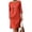 Red, variant on ClodeEU Women's Long Sleeve Crew Neck Midi Dress with Pockets, Solid Color Casual Loose Knee Length Dress Black,Women's Plus L