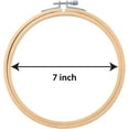 thumbnail image 2 of 7 Inch 3 Pieces Wooden Embroidery Hoops Bamboo Circle Cross Stitch Hoop for Embroidery & Art Craft Handy Sewing, 2 of 7