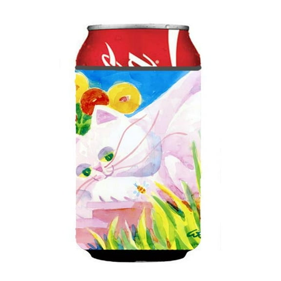 White Cat Can Or Bottle  Hugger