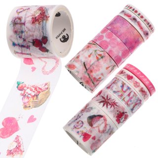 Craftybook Washi Tape Set - 18pc Floral Aesthetic Washi Tape for Journaling