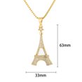thumbnail image 2 of Vintage Paris Eiffel Tower Pendant Necklaces for Women Men 14K Yellow Gold Chain Paris Tour Gift Jewelry collier, 2 of 6