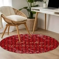 thumbnail image 4 of Round Rugs 3 Ft, Red Christmas Non Slip Area Rugs for Kitchen Bedroom Entryway, Xmas Snowflake Winter Washable Carpet Runner Rug Floor Mats for Bedroom Home Decor, 4 of 9