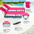 thumbnail image 6 of Gymax 5-Position Lounge Chair Adjustable Beach Chaise w/ Face Cavity & Pillows, 6 of 10