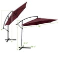 thumbnail image 4 of Geniqua 10FT Outdoor Umbrella Patio Offset Market Terrace Cantilever Cranking Burgundy, 4 of 8