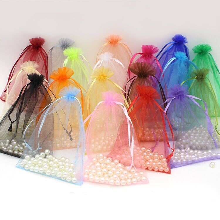 Aspire 200 Pieces Organza Drawstring Pouches 5 x 7 Jewelry Candy Wedding Bag-Assorted