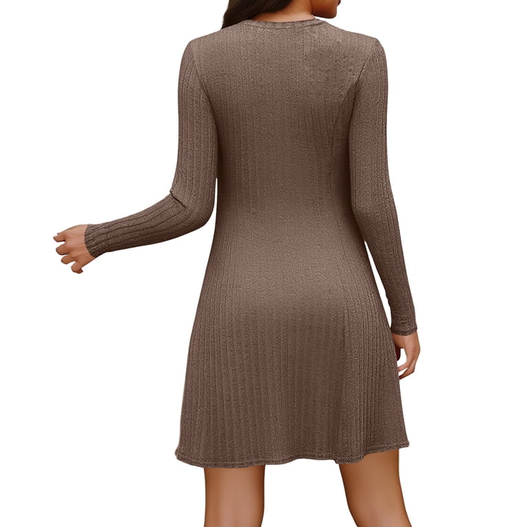 womens long sleeve a line dress Rihoas Women's V-Neck Sheer A-Line Maxi Dress, Purple / S