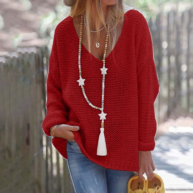 Puntoco Tops de punto de color sólido para mujer, suéter suelto con un solo pecho, abrigo tipo cárdigan Puntoco Puntoco-1