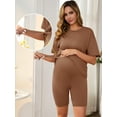 thumbnail image 6 of DARING DIVA Women's Tie Dye 2-Piece Maternity Pajama Set XXL Brown, 6 of 7