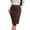 Brown, variant on Suede Skirts for Women High Waist Wrap Midi Skirt Office Casual Twist Knot Skirts, S