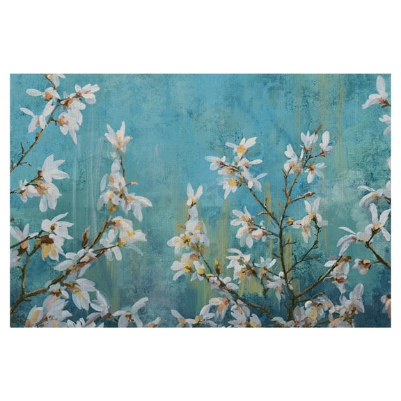 Fine Art Canvas Spring Harmony Portrait White Tree Blossoms on Blue by Studio Arts Canvas Art Print