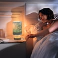 thumbnail image 7 of Moon on Sky Bedside Table Lamp LED Warm Lights with USB Charging Port Retro Cylinder Desk Lamps, 7 of 7