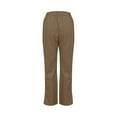 thumbnail image 4 of safuny Women's Workwear Cargo Pants with Pcoket Girls Solid Color Teen Relaxed High Waist Trousers Trendy Casual Comfy Zipper Button Brown L, 4 of 8