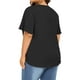 thumbnail image 4 of Karight Womens Plus Size Tops Short Sleeve V Neck Tunic Casual Loose Fit Summer Shirt Pleated Curve Hem Side Split Blouses, 4 of 7