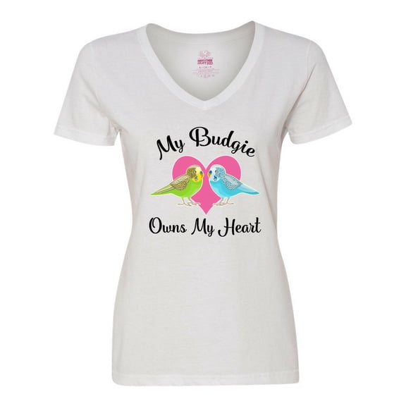 Inktastic Budgie Parakeet Budgerigar Pet Women's V-Neck T-Shirt