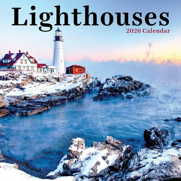 TF Publishing, Lighthouses 2026 Wall Calendar, 12'' X 12'', 12-Month Calendar with Stapled Binding